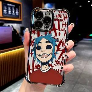 Gorillaz Cartoon Phone Case for iPhone 16 15 14 13 12 11 Pro Max XR XS Max 8 8 Plus, Shockproof Transparent Soft Cover