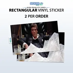 SCAREFACE rectangle vinyl sticker