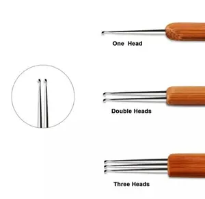 Dreadlock Chrohet Tool, Single Hook, Double Hook Triple Hook,  Crochet Pin For Making locks And Lock Repairs, Bamboo Handle Crocheting Pin Easy to Use