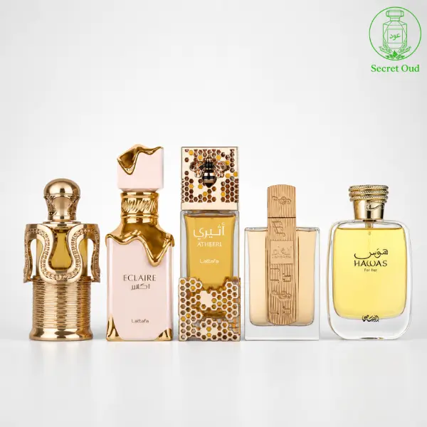 Hawas For Her + Angham + Atheeri + Eclaire + Maitha - Fragrance Gift Bundle Hawas For Her + Angham + Atheeri + Eclaire + Maitha - Fragrance Gift Bundle