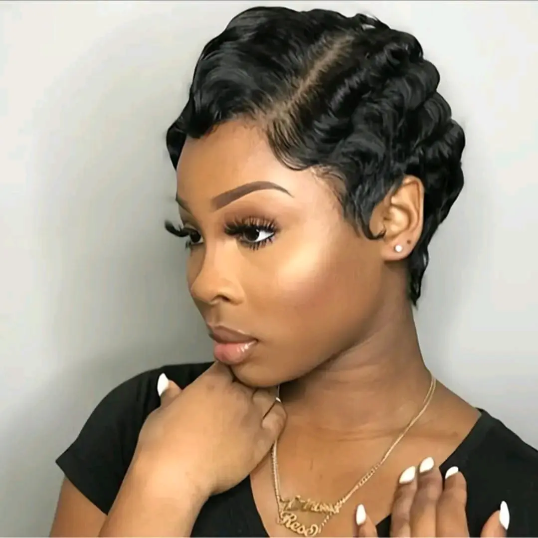 Finger Wave Human Hair Wig