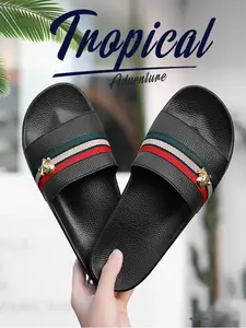 Men's Fashion Brand Slippers, Ultra Soft Anti-Slip Wear-Resistant Sandals, Casual Summer Indoor Outdoor Slippers, Eva Sole Indoor Flip Flops