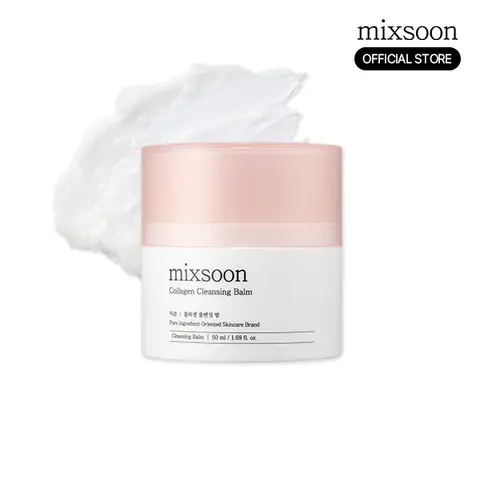 [mixsoon Official Shop] Collagen Cleansing Balm 1.69 fl.oz / 50ml — One-step Cleansing Balm that Effortlessly melts away makeup and impurities, Korean Skincare for Glass Skin