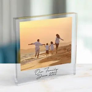 Personalised Photo Print Acrylic Block Plaque With Custom Message, Wedding Sign, Photo Block Gift, Custom Acrylic Photo Frame, Boyfriend Birthday Gift, Gift for Mom