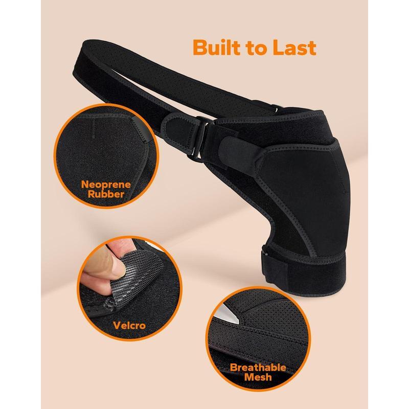 Shoulder Brace, Rotator Cuff Support Brace and Arm Sling for Pain Relief, Shoulder Compression Sleeve for Preventing Strains and Dislocation, Adjustable Fits Left and Right Arm, Men & Women Black Healthcare