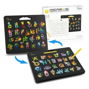 Double-Sided Magnetic Letter Board, Educational Toy Preschool Alphabet Tool for Learning Uppercase & Lowercase Letters, Early Education Gift for Kids Aged 3+