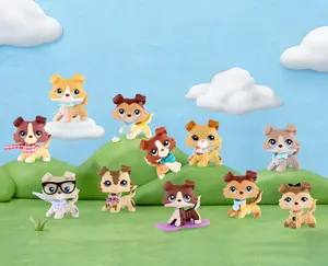 11 PC Pet Shop Collie Bobble Head Dog Figures Toy for Mini Pet Shop Collector Set for Kids Boys Girls Xmas Birthday Gift