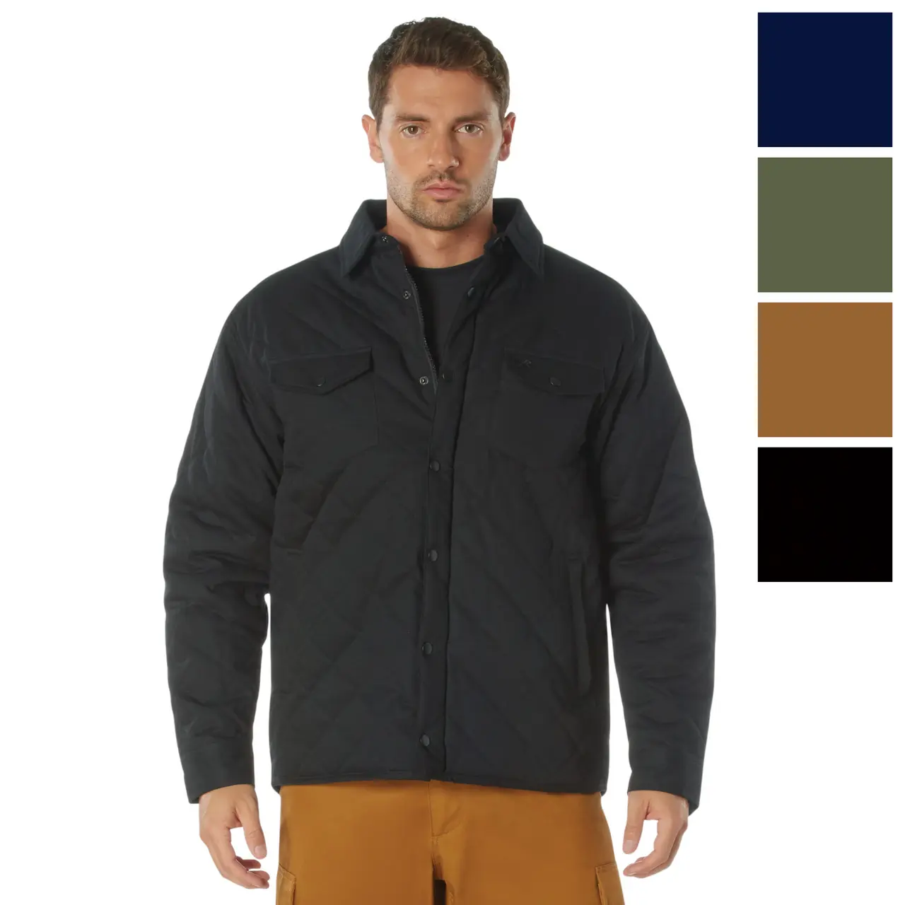 Women's Diamond Quilted Cotton Jacket, Midweight Flannel-Lined Outdoor Layering Coat with 5 Pockets and Polyester Fill, Coats, Sleeve, Tops, Long Sleeve, Casual, Zipper