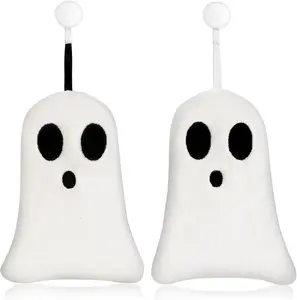 2 Pack Hand Towels Halloween Ghost Embroidered Premium Luxury Decor Bathroom Decorative Dish Towels Set for Drying, Cleaning, Cooking, Holiday Towels Gift Set
