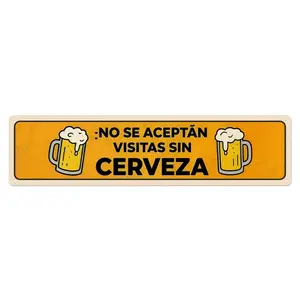 Vintage Metal Wall Sign, No Visitors Without Beer, Heavy-Duty Aluminum, Retro Beer-Themed Plaque, Bar, Pub, Garage Gift, Decor