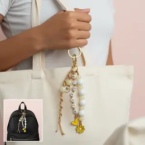 Affirmations to accessorize your bags -Trendy Handmade Beaded Keychains with Macrame Accents, use for Keys, or accessorize Bags or Backpacks - blessed - beautiful - worthy