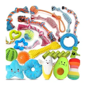 Zeaxuie 25 Pack Luxury Dog Chew Toys for Puppy with Ropes, Treat Ball and Squeaky Puppy Toys for Teething Small Dogs