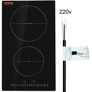 【Summervibes】VEVOR Electric Cooktop, 2 Burners, 12'' Induction Stove Top, Built-in Magnetic Cooktop 3000W, 9 Heating Level Multifunctional Burner, LED Touch Screen w/ Child Lock & Over-Temperature Protection