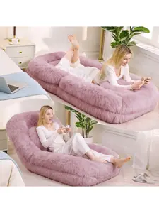 5-Position Convertible Bed Sofa, Plush Floor Gaming Chair for Gaming Meditation Relaxation, Lazy Lounger in Light Gray Beige Pink Dark Gray Orange