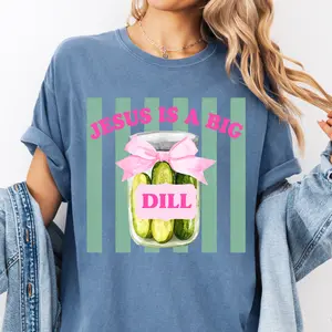 Jesus is a Big Dill Shirt, Pickle Shirt, Faith Graphic Tee, Christian Graphic shirt, Smiley Face Shirt, Comfort Colors Graphic Shirt, Womens Trendy Tee, Smiley Star Trendy y2k