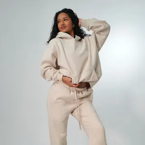 Hoodie+Sweats Set (Beige)