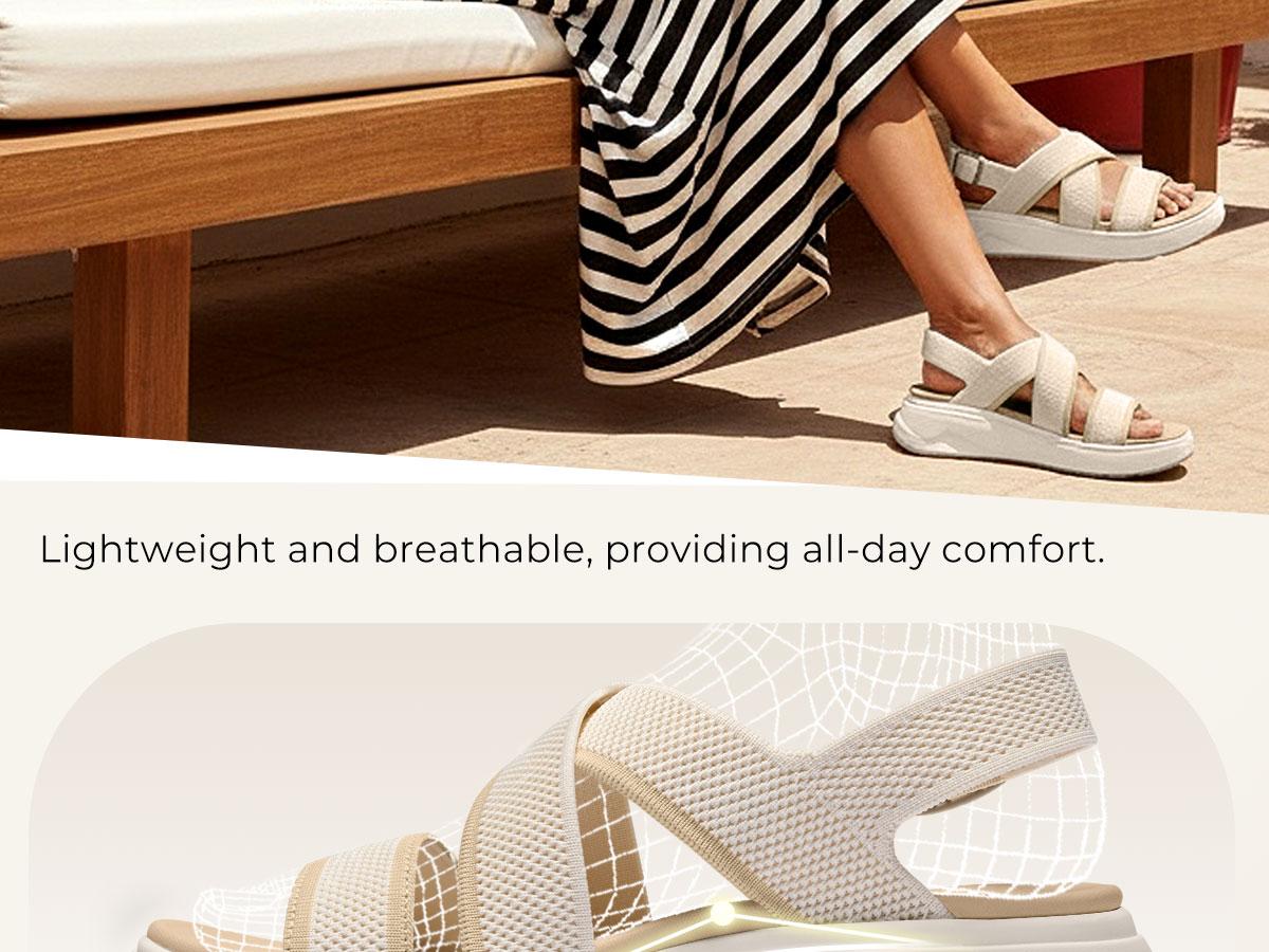 Vilanva Women’s Orthopedic Platform Walking Sandals with Arch Support Lightweight Breathable knitted upper Comfortable Plantar Fasciitis Relief Sport Sandals For 2026 Summer Trendy Outfits