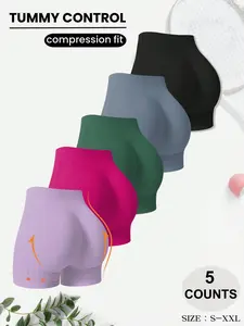 Women's High-Waisted Shaping Shorts Set, Seamless Design, Ribbed + Elastic Fabric, Comfortable Fit, Multiple Sizes Available (s-Xxl)