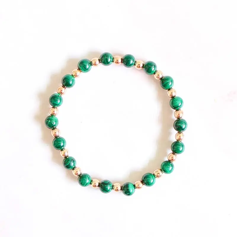 Malachite and Copper Crystal Stretch Bracelet- PROTECTION | CONFIDENCE | LOVE