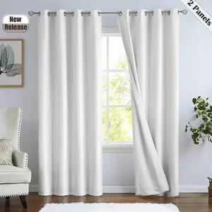 Full Light Blocking Curtains Four Layers Tpu Silicone Velour Coating Strong Sunblock Modern Simple Home Curtains 2 Panels