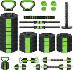 88lbs Adjustable Dumbbells Set, 4 in1 Free Weight Dumbbell Set of 2 Used as Barbell,Kettlebells,Fitness Exercises for Home Gym Suitable