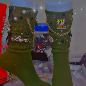 Junk Socks | Green, black & Gold | Click link in bio to customize order