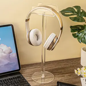 Transparent Acrylic Headphone Stand, Headphone Hanger, Multi-Functional Gaming Earphone Holder, Display Rack for Headsets, 1 Piece, No Wooden Material, Headphone Accessories