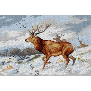 Needlepoint canvas for halfstitch without yarn Stags in the Snow 3567Q