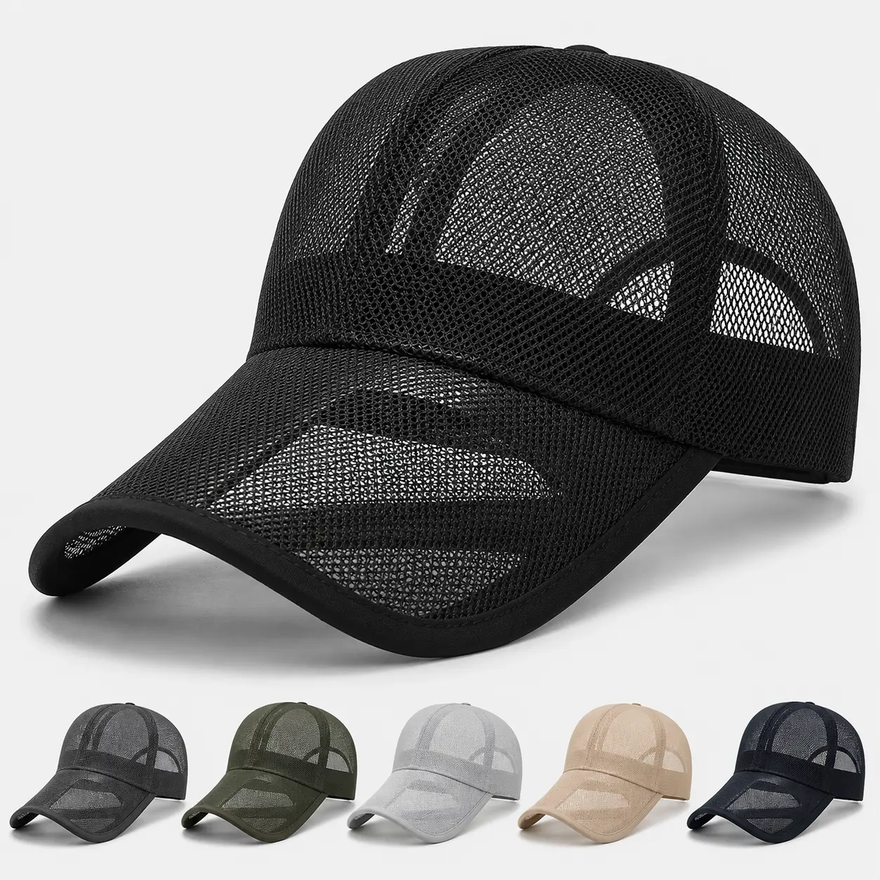 Breathable Sun Protection Caps Fashion Men Women Full Mesh Hats Summer Sunscreen Hats Sun Protection Caps Baseball Cap