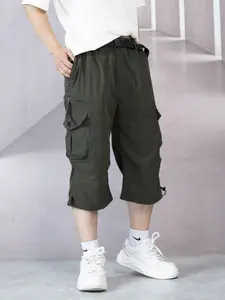 Men's Lightweight Quick-Dry Hiking Work Pants, Multi-Pocket Capri/cropped Travel Commute Mountain Climbing Outdoor Pants