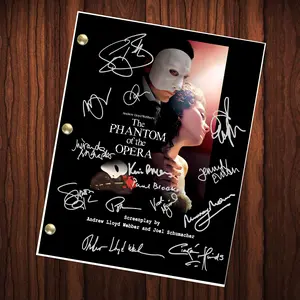 Phantom Of The Opera Movie Autographed Signed Script Reprint Cast Signed Gerard Butler Emmy Rossum Christine Daaé Andrew Lloyd Webber