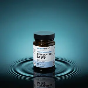 AlphaCell Labs M99 Trans-Resveratrol 150 mg Micronized High-Purity Resveratrol Cellular Resilience & Healthy Aging Support 60 Veg Capsules