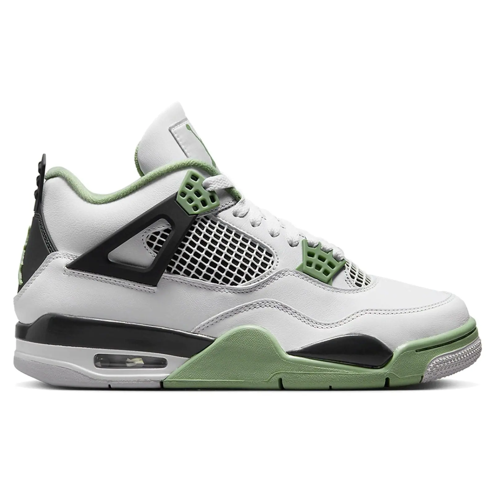 Air Jordan Women's 4 Retro Seafoam (W) Casual Leather Sneakers - Brand New & Original, 100% Authenticity Guaranteed, Retro Look, Round Toe, Classic Fit, Lace-Up, US Women Size 10, Laces, Basic