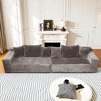 Khaki straight sofa