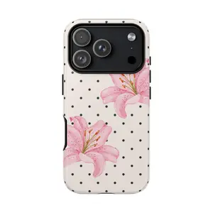 Tiger Lily Polka Dot Phone Case – Cute design, slim & lightweight, shockproof protection, durable coverage, trendy everyday accessory