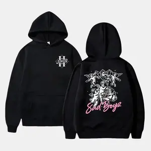 Sad Boyz Junior H Graphic Hoodie Unisex Streetwear Pullover, Casual Daily and Outdoor Outfit for Men Women