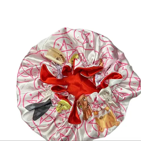 Pirate Boy-Themed Stretchy Double-Lined Satin Bonnet Sleep Hair Cap - Reversible, Soft, Moisture-Retaining, Curly Hair Frizz Control for All Types, Boy Group Vibe Fun Wear
