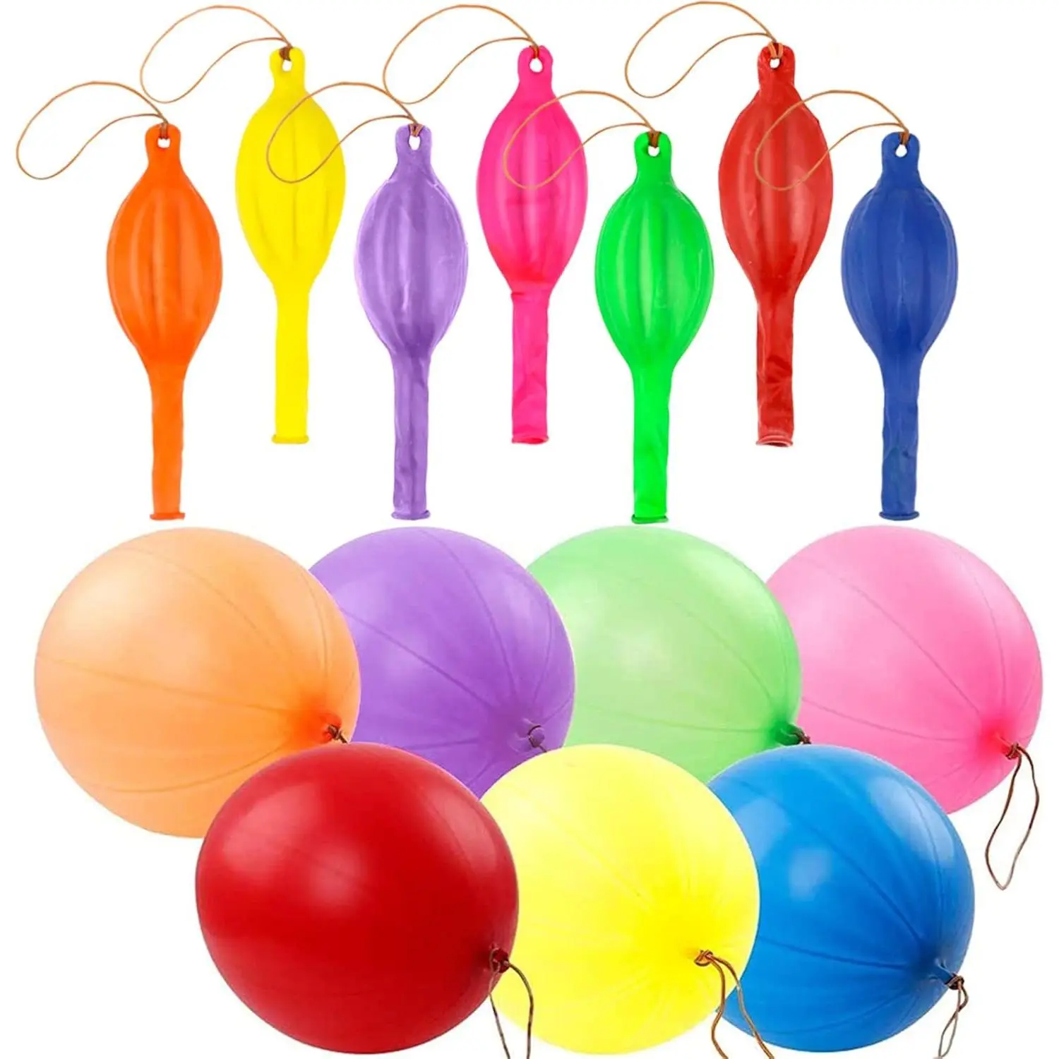 36 Pcs Punch Balloons for Kids, Heavy Duty Party Favors with Rubber Band Handles, Great Gifts for Birthday Goodie Bags & Stocking Stuffers