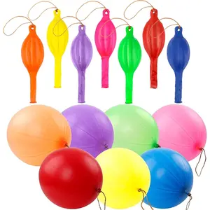 36Pcs Punch Balloons, Heavy Duty Party Favors For Kids, Punching Balloons Bouncy Balls with Rubber Band Handle for Birthday Party, Goodie Bag, Stocking Stuffers for Kids
