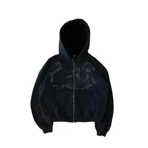 NewMan Hoodie Y2k Goth Streetwear Men Hip Hop Streetwear Harajuku Gothic Pattern Zip Up 90s Graphic Sweatshirt Japanese Anime Can be used with a raincoat