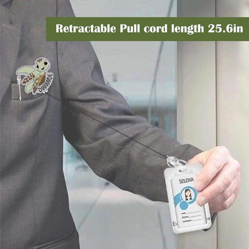 2PCS Funny Turtle Nurse Badge Reel, Cute Work Badge Holder with Retractable Clip, Pediatric Badge Buddy, Nursing Student RN LPN CNA MA Medical Worker Teacher Doctor ID Name Badge Clip Accessories