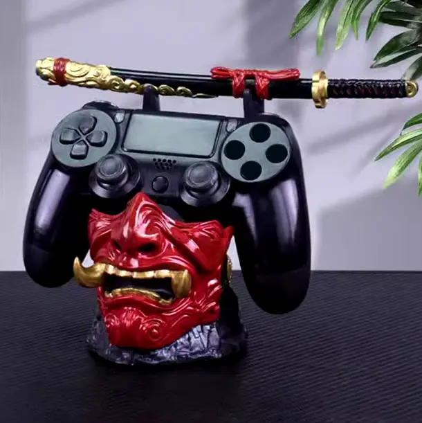 Ghost of Tsushima Samurai Mask Gaming Controller Stand & Katana Display
