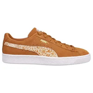 PUMA Womens Suede Classics Xxi Nyc Printed Graphic Perforated Lace Up Sneakers Shoes Casual - Brown