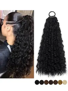 Synthetic Hair Extension Band for Ponytail, 18 Inch Curly Synthetic Ponytail Extensions, Suitable for Daily Use, Parties, Role Play