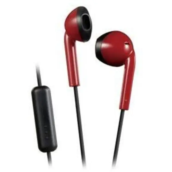 JVC HAF19MRB Vintage Earbuds IPX2 Sweat Proof Includes Mic & Remote (Red/Black)  [HEADPHONES] Red, In-Ear