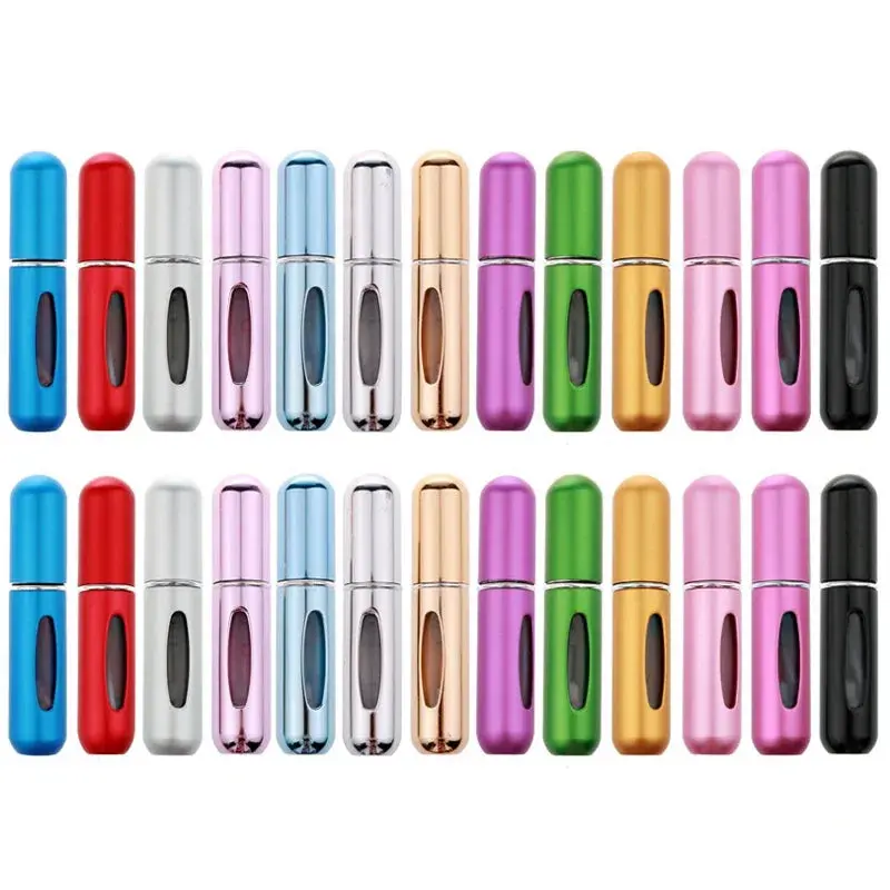 10pcs 5ml Portable Compact Refillable Atomizer-Shape Perfume Spray Bottles, Empty Cosmetic Storage Containers with Scent Pumps for Travel, Home Organization
