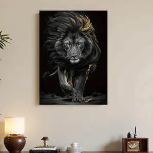 Framed Canvas 1pc/ Dark Lion With en Mane Package Style Wooden Frame, Canvas Artwork, Murals, Oil s, Room Decorations, Unique Holiday Gift , Fade Resistant, Printed Posters, And Wall Decorations. Suitable For Family Gatherings Party