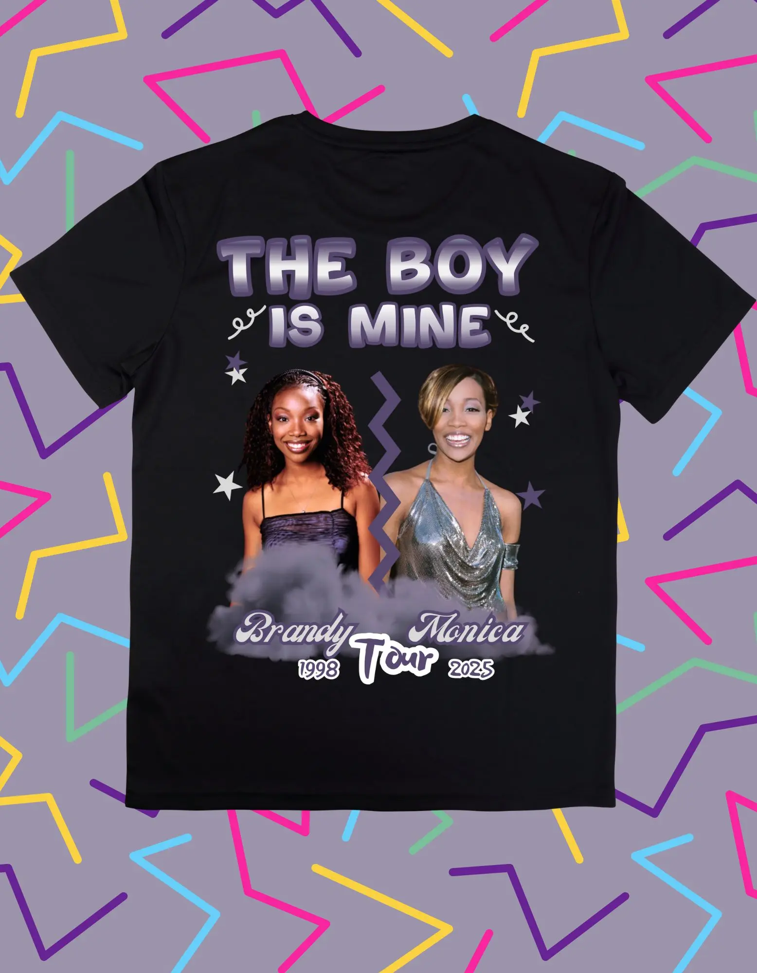 Brandy Monica Tour Tshirt The Boy Is Mine 1998-2025 Graphic Design Tee