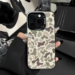 Simple personality camouflage style Phone case for iPhone 17Pro Max Air 16 15Plus 14 13 12 11 XR XS cases, protective case hard shell tough two-piece mobile phone case.YW08