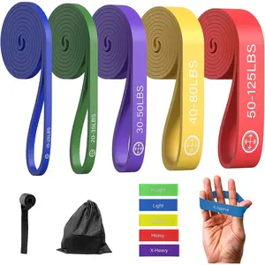Exercise Bands,Set of 5 Resistance Bands & Finger Exerciser for Working Out,Pull Up Bands Set,at  Workout Equipment,Workout Bands for Men and Women,Instruction Guide and Carry Bag Included